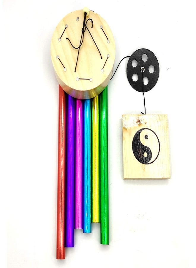 Plus Value Wind Chimes for Home Decoration Balcony Decor Positive Energy Positivity Good Vibes for Bedroom Balcony Garden Peaceful Soothing Sound Gifting (6 Rods, Multicolor) - Image 3